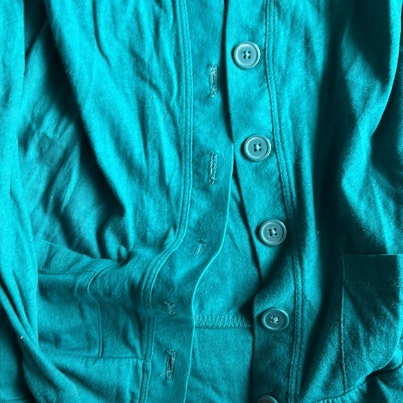 Turquoise button cardigan - Picture 2 of 3